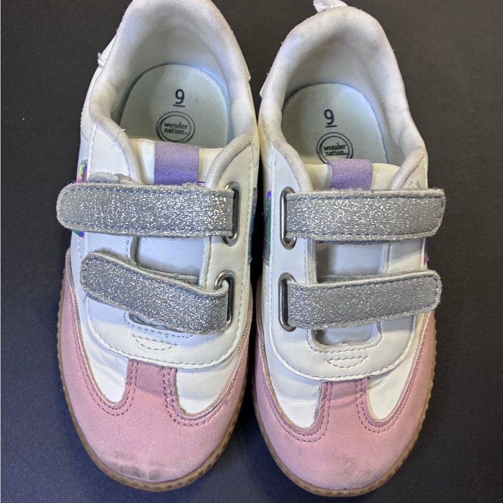 Wonder Nation Pink and Silver Kids Sneakers